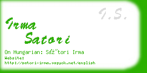 irma satori business card